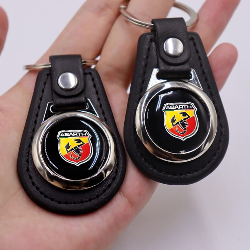 1 Pçs Camurça Couro Carro Chaveiro Liga Criativo Logotipo Do Preto Chave Fivela Pingente Para Abbas