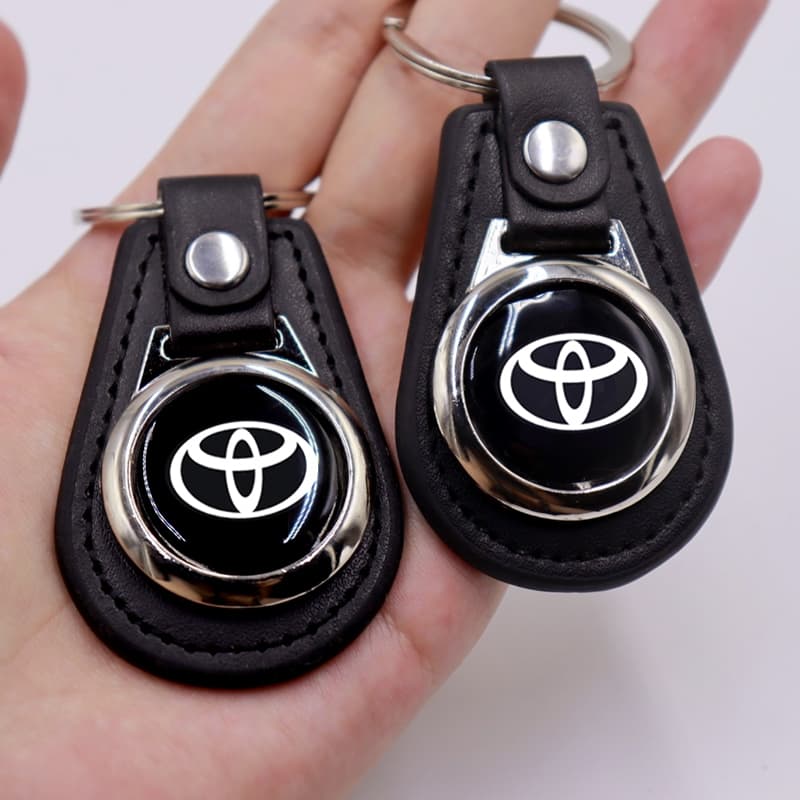 1 Pçs Camurça Couro Carro Chaveiro Liga Criativo Logotipo Do Preto Chave Fivela Pingente Para Toyota