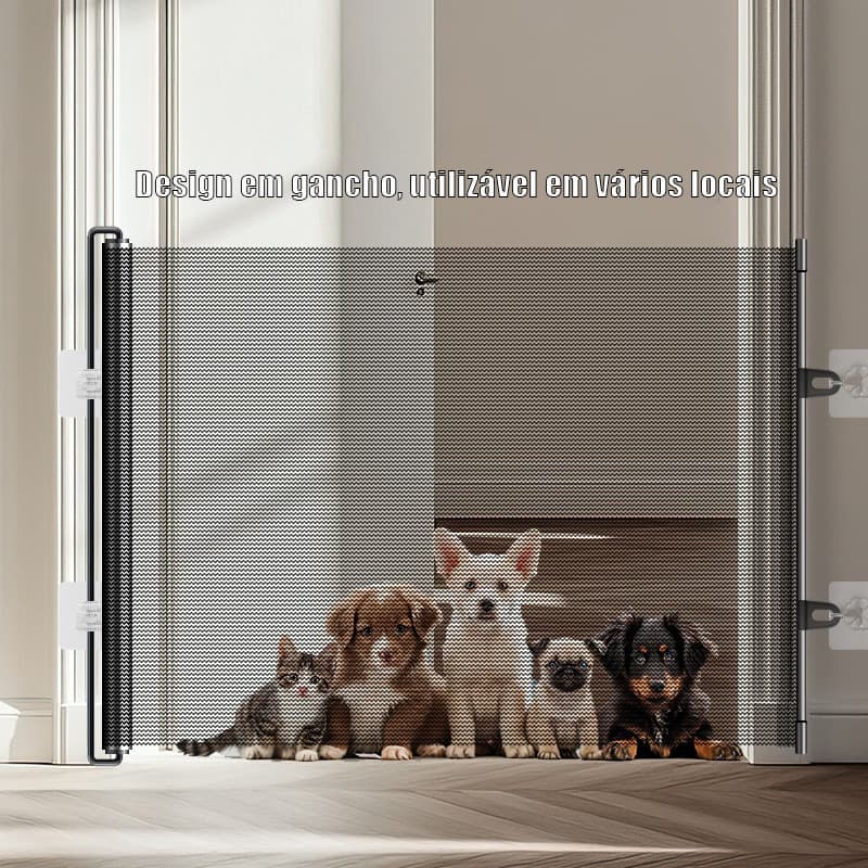 Portão de Segurança Retrátil em Tela para Bebês, Crianças e Pets, Interno e Externo Grande