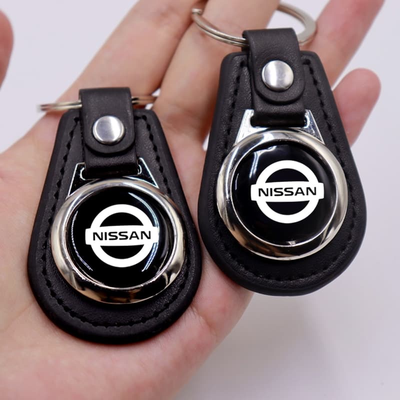 1 Pçs Camurça Couro Carro Chaveiro Liga Criativo Logotipo Do Preto Chave Fivela Pingente Para Nissan
