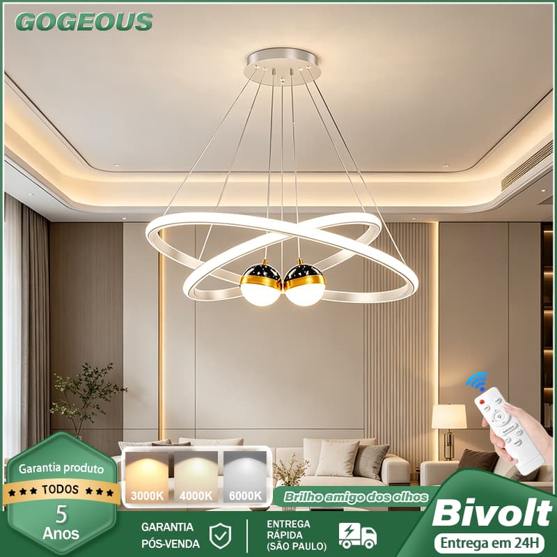 3 Cores Lustre De Cristal LED Com Controle Remoto 11OV-220V luminária de teto Sala de Jantar e Sala de Estar