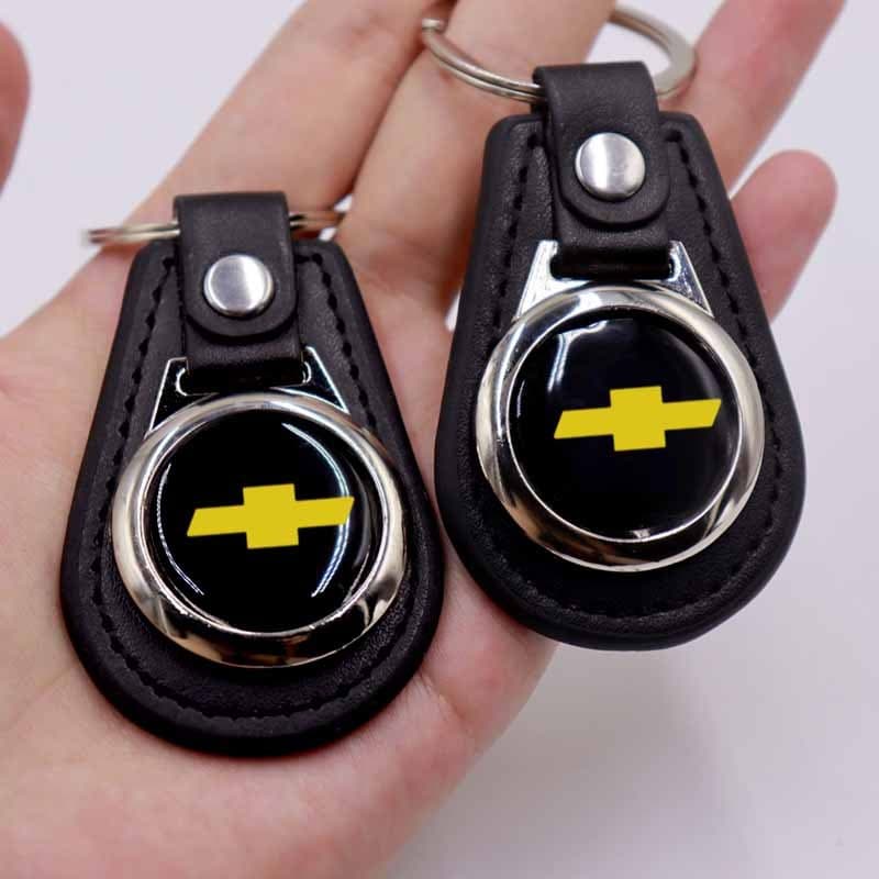 1 Pçs Camurça Couro Carro Chaveiro Liga Criativo Logotipo Do Preto Chave Fivela Pingente Para Chevrolet