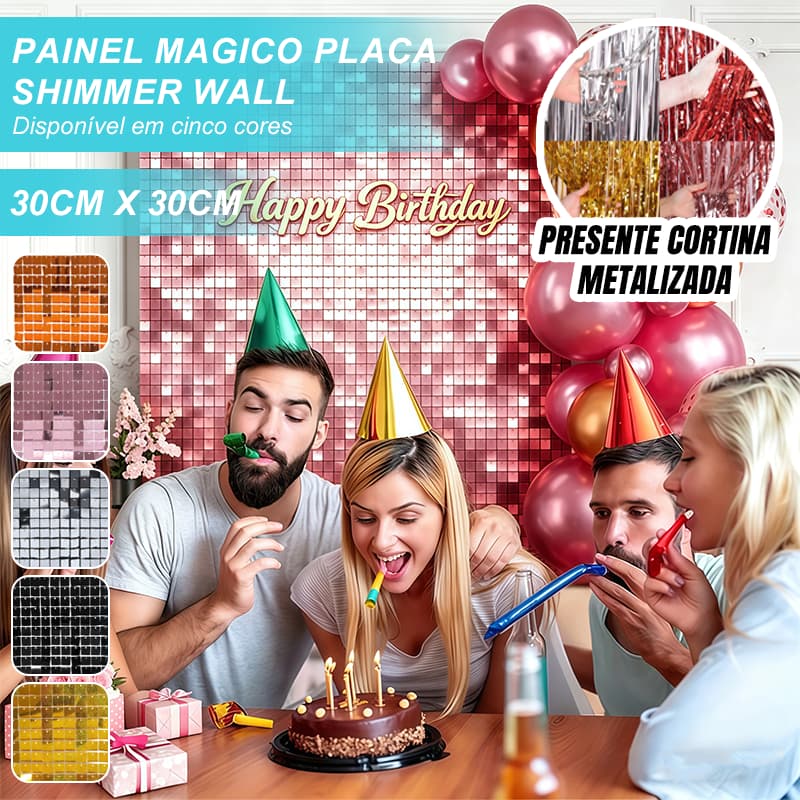 9/21/30/36 Peças Painel Mágico Paete Lantejoulas Shimmer Wall Placa Pastilha Festa Casamento 30cmx30cm
