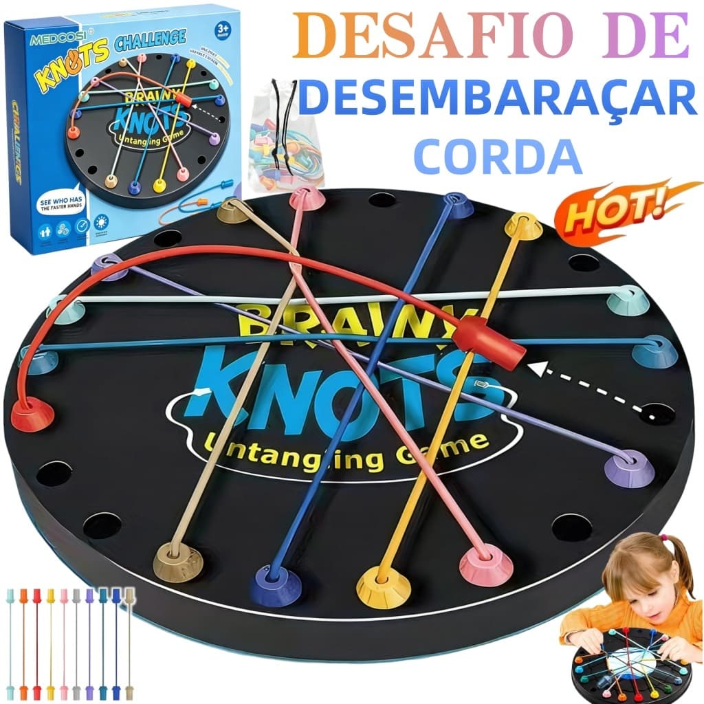 3D Jogo de Desafio de Corda e Nós | Quebrando Corda Desafio Quebra-Cabeça Treino de Lógica e Inteligência para Crianças