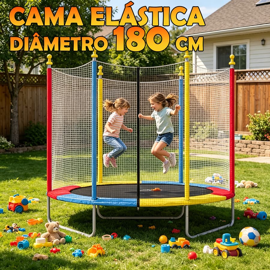 Cama Elástica Infantil Pula Pula Trampolim 1,80 M Colorida