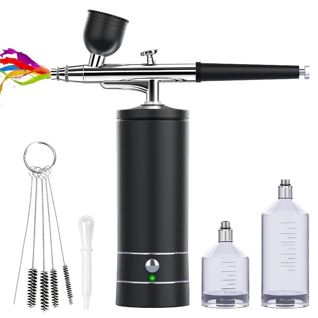1 Conjunto Kit Aerógrafo Recarregável De Compressor Sem Fio