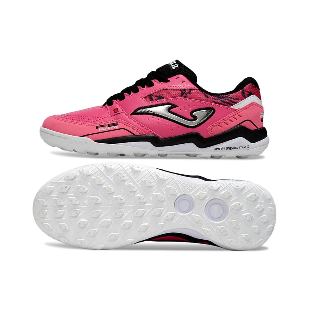 Botas De Futebol Masculinas Top Flex Rebound TF Society Branco Preto Rosa Chuteiras Socyte