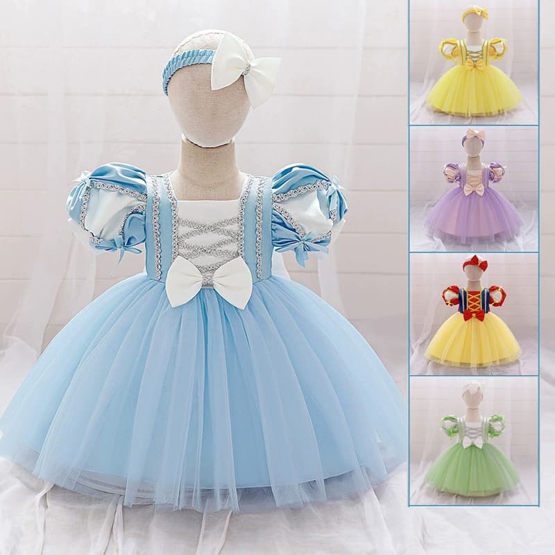 0-3 Anos De Idade Cinderela Meninas Vestido Bonito Belle Princesa Cosplay Traje Festa De Aniversário Roupas De Bebê