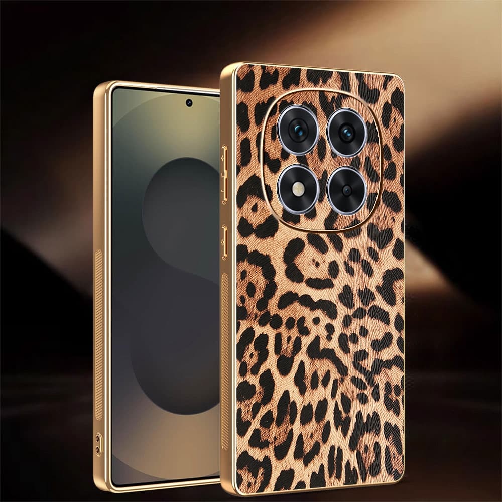Capa De Telefone De Couro Luxuosa Com Padrão De Leopardo Para Xiaomi Mi Redmi Note 15 14 13 12 11 S Pro + Plus Protetora