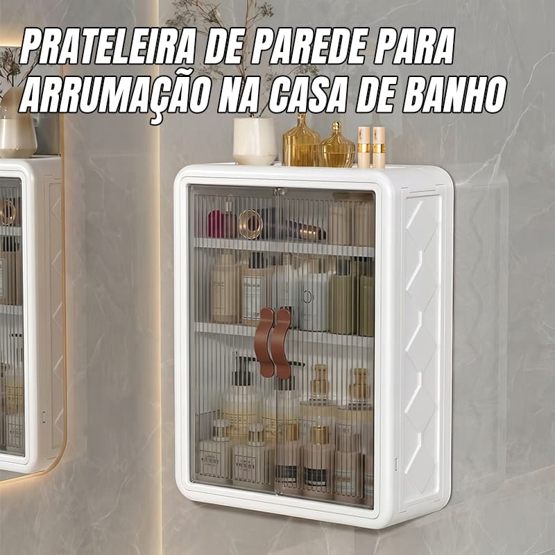 Armário de plástico montado na parede - adequado para banheiro e cozinha