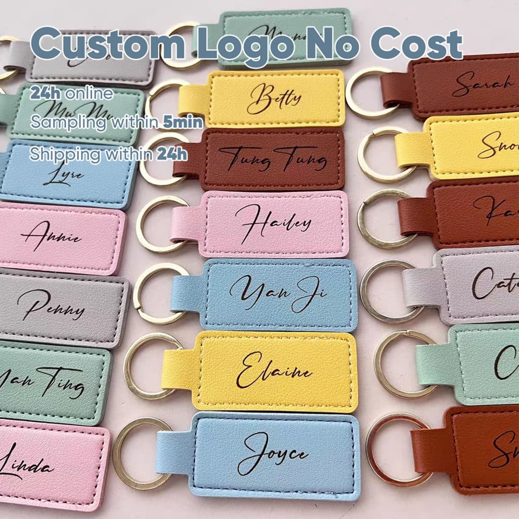 Chaveiro Com Logotipo Do Cliente Grátis Personalização Gravura De Couro PU Dia Das Mães Presente De Natal Aniversário Co