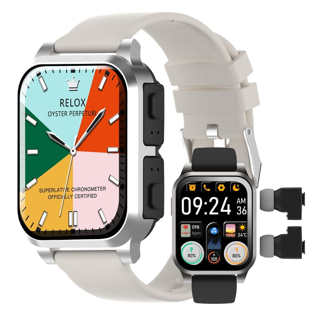 2026 Novo 2 Em 1 BT Chamada Relógio Inteligente Com Fones De Ouvido Smartwatch TWS Bluetooth Fone Freqüência Cardíaca Mo