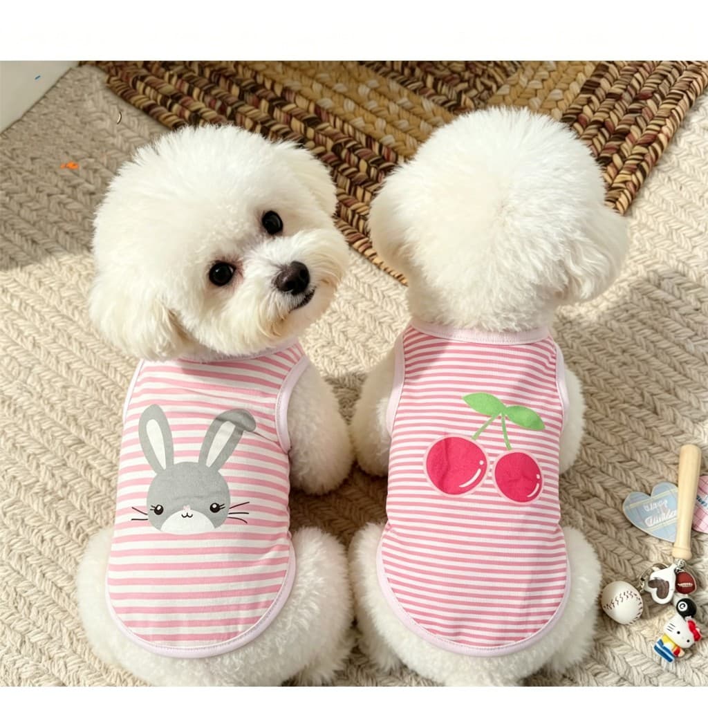 Bonito Dos Desenhos Animados Cão De Estimação Colete Verão Respirável Sem Mangas Camiseta Para Cães Pequenos Teddy Bicho