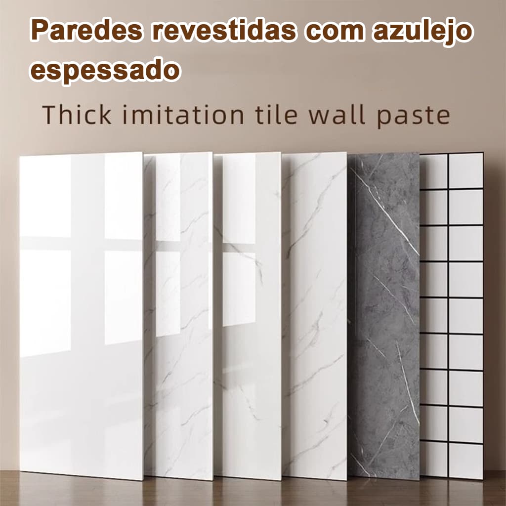 Papel de parede autoadesivo 30x60cm 3d imitação de azulejo de mármore adesivo de parede[Em estoque]