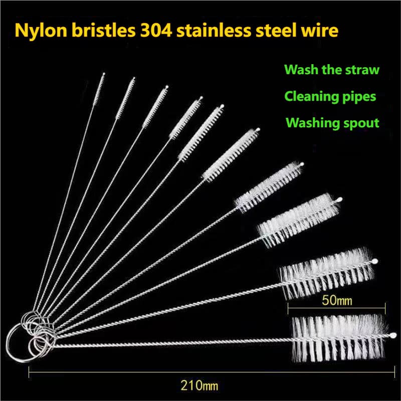 Conjunto de escova de limpeza de tubo longo-10pcs adequado para ferramentas multifuncionais, como canudo/papapapa