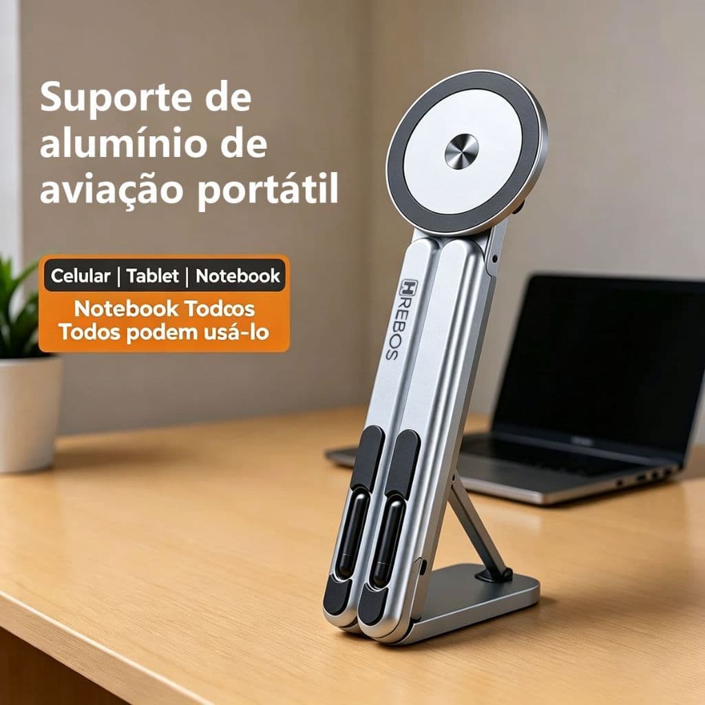 HEYOO x HREBOS Suporte magnético para telefone dois em um dobrável Suporte para Tablet para celular portátil para uso em
