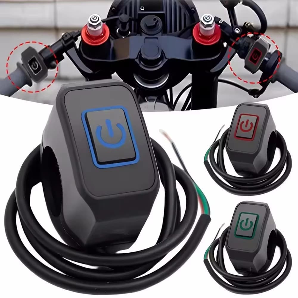 Interruptor Modificado Para Motocicleta , 5 Cores , Botão À Prova D'água Com Luz LED , Controle De Buzina , Liga/Desliga