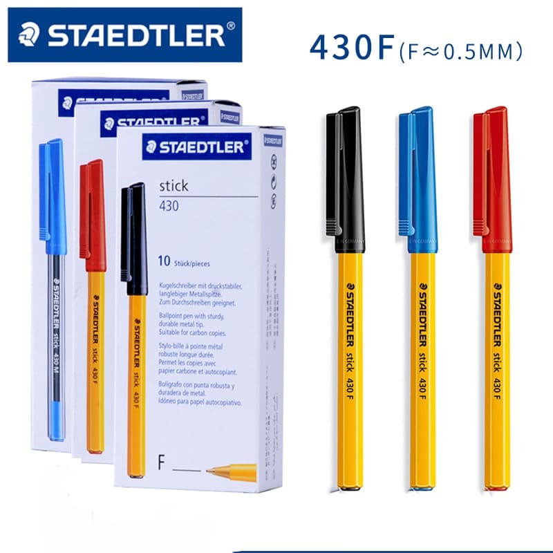 3 Unidades Alemanha STAEDTLER Stick 430F Caneta Esferográfica Amarela