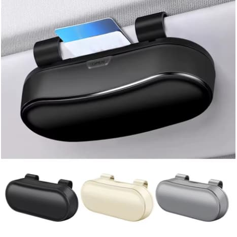 Caixa de óculos de sol para viseira solar de carro, caixa de armazenamento Universal de óculos de sol ABS