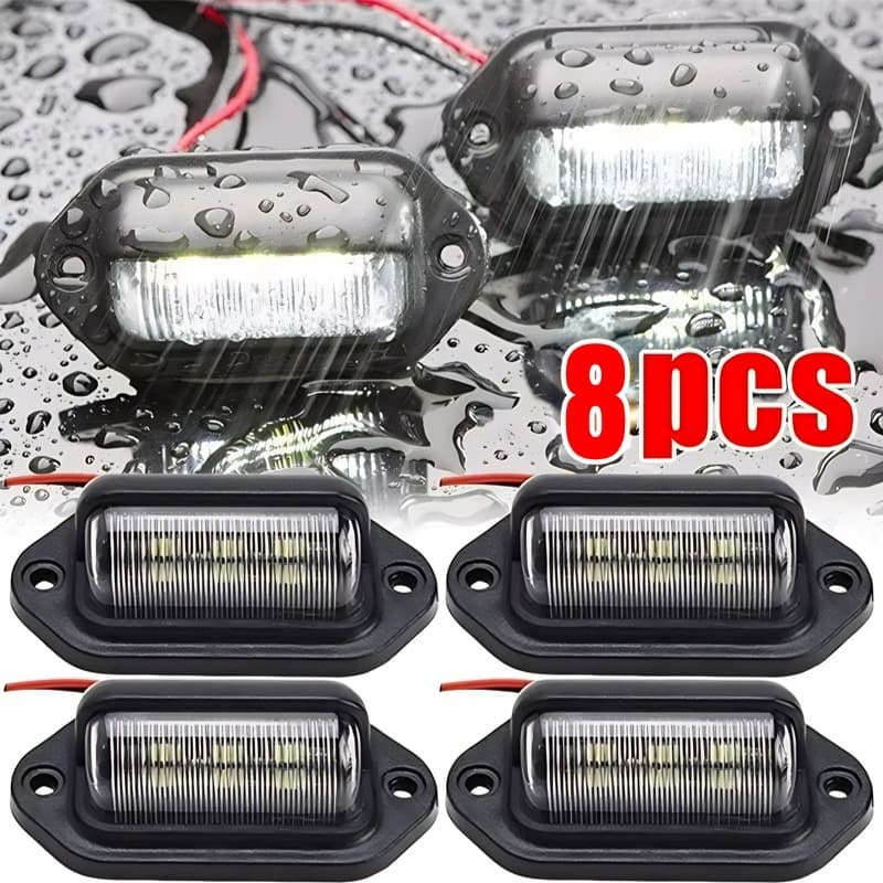 2/4/8 Pçs 6 LED Luz Da Placa De Licença Do Carro Lâmpada De Etiqueta Brilhante Para Caminhão SUV RV Reboque Van 12-24V T