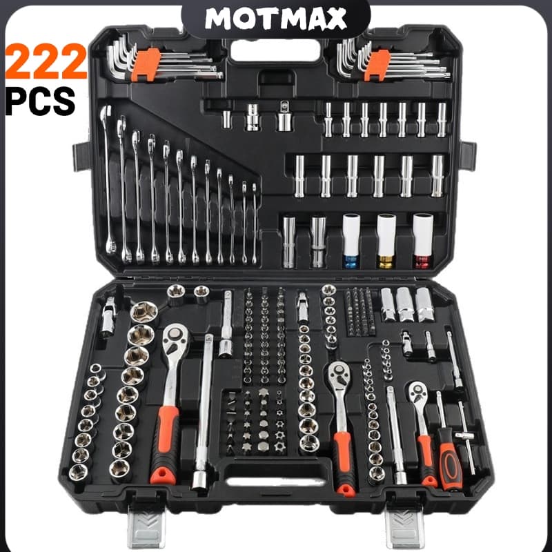 Jogo De Ferramentas Kit 216/222 Peças Profissional Maleta Chaves - Envio Rápido