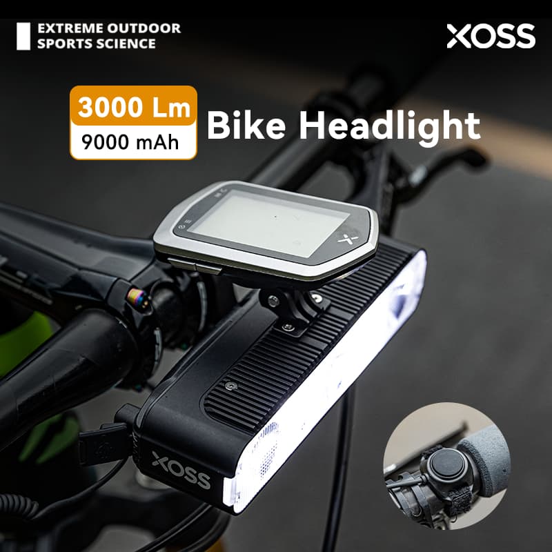 XOSS XL3000 Luz Da Bicicleta 3000Lm Farol Alu Liga Ultraleve Lanterna À Prova Dwaterproof Água TypeC Recarregável 9000mA