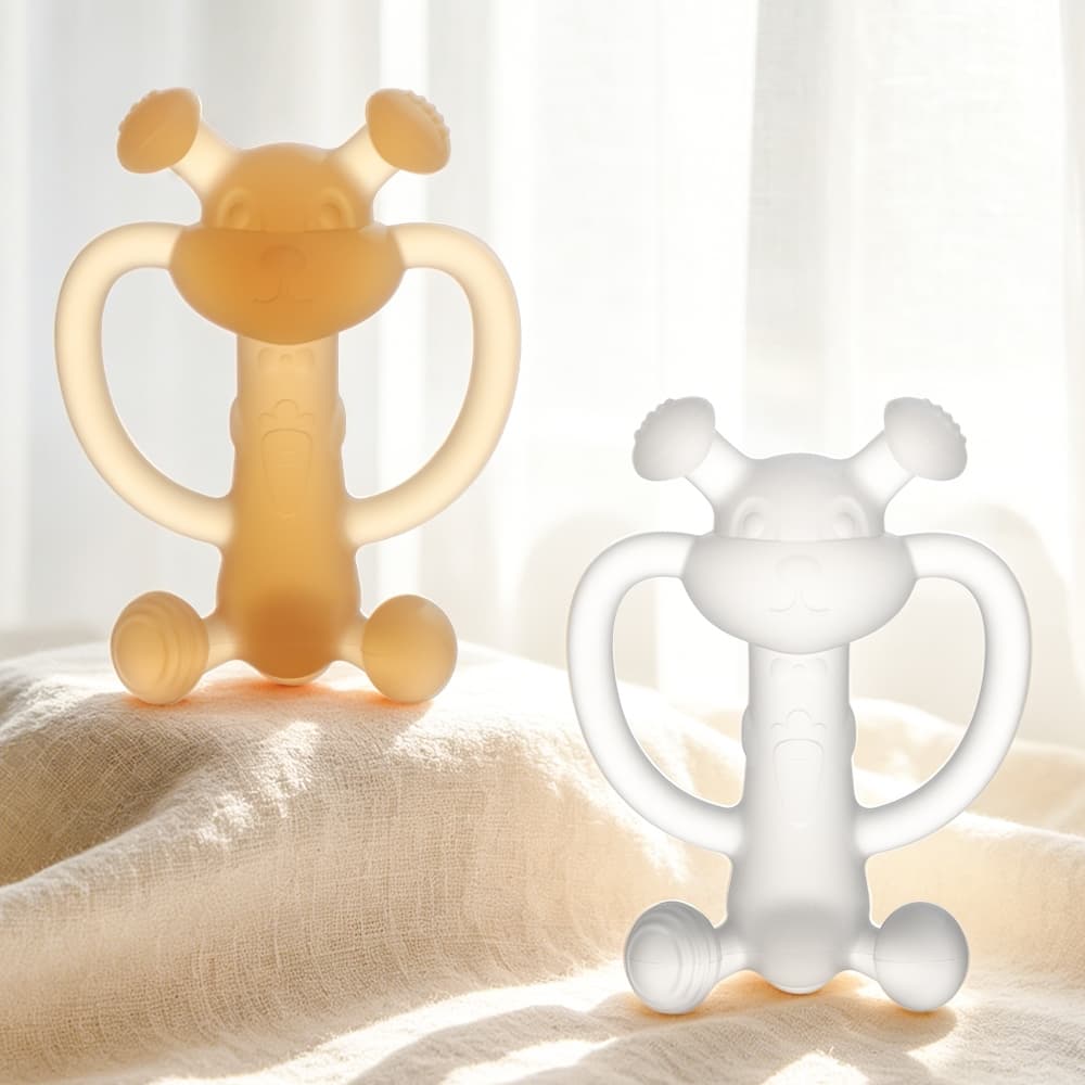Silicone Teether Baby Molar Stick Anti-Comendo Artefatos De Mão Rabbit Líquido De