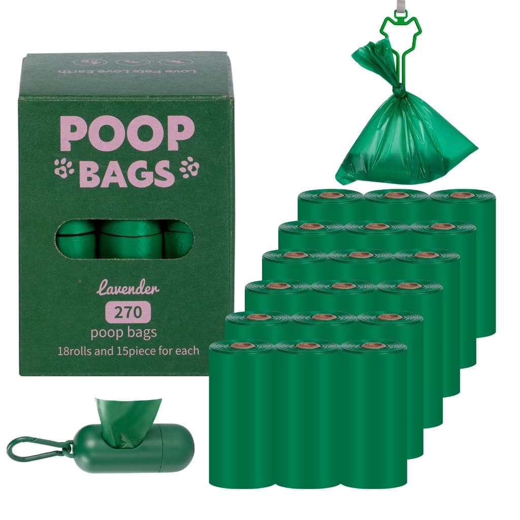 18 Rolos De Sacos Biodegradáveis Para Cocô De Cachorro | De Lixo De Refil Ecológicos Premium , Inclui Dispensador + Caix