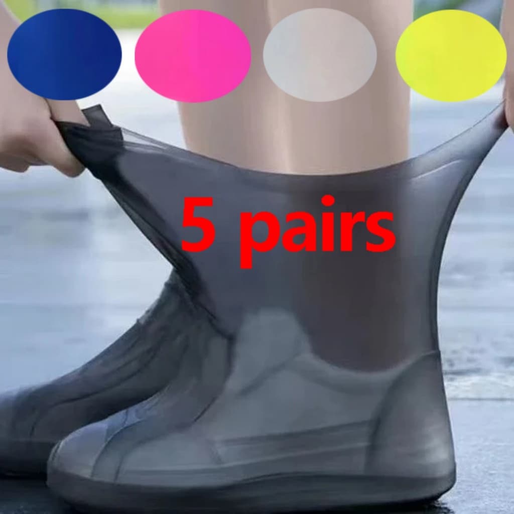 Capas de silicone à prova d'água para sapatos para dias chuvosos ao ar livre, caminhada, ciclismo, acampamento