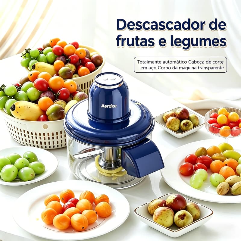Descascador e Triturador Elétrico de Alho Motor de Cobre Bivolt 110V/220V Pica Frutas Legumes e Temperos Entrega