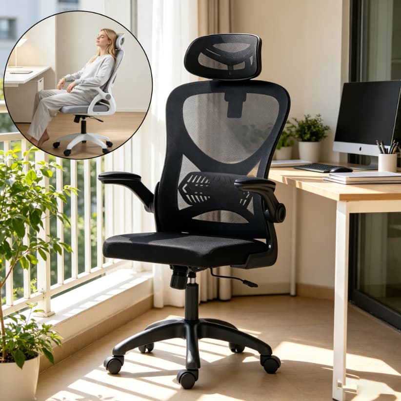 Cadeira De Escritório Ergonômica Executiva Suporte Lombar Tela Mesh 150kg