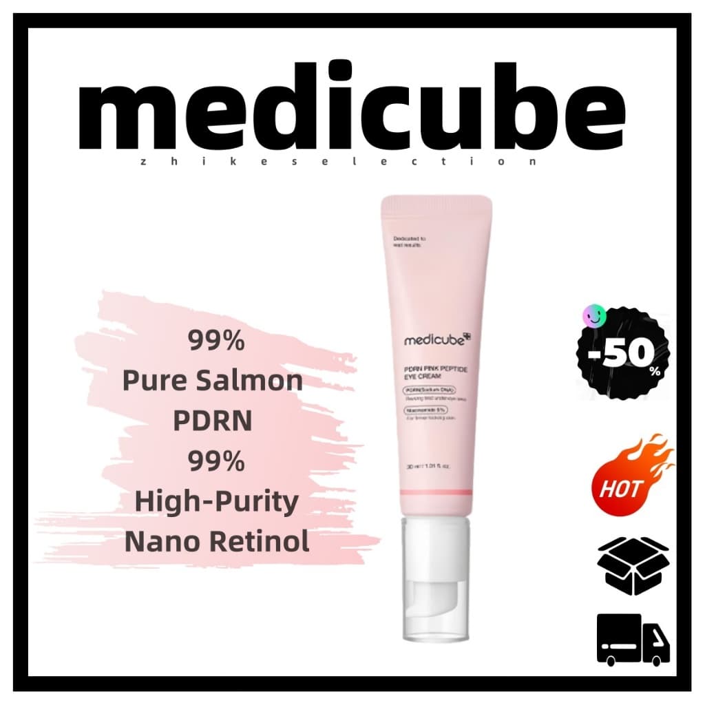 5.5 Creme De Olhos Peptídeo Rosa Medicube-30 ml | Óleo De Salmão 99 % Puro E Nano Retinol Reduz Linhas Finas Elevadores