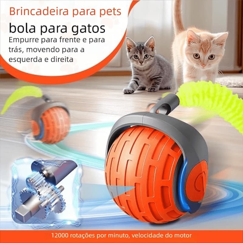 Bola De Brinquedo Automática Inteligente Para Gatos – Rolamento Aleatório Interativo , Velocidade Ajustável , Recarregáv
