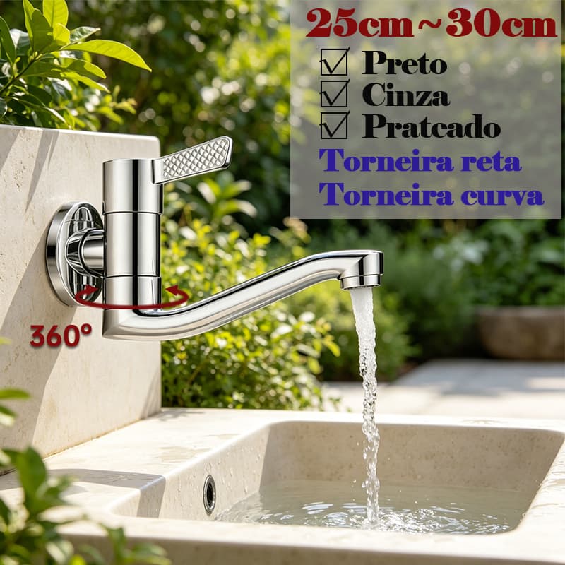Torneira De Água De Aço Inoxidável 304/Única Para/Varanda/Fria