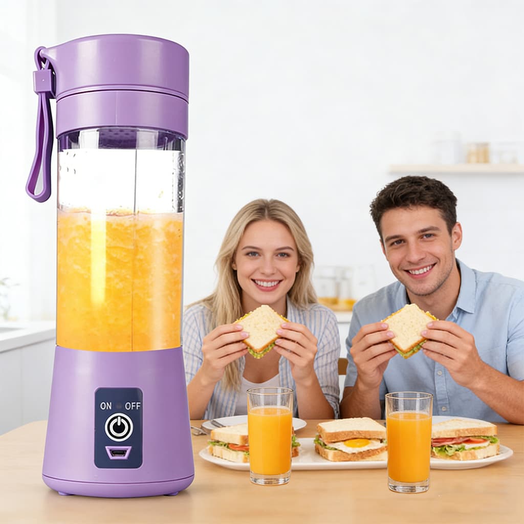Liquidificador Portátil Mini USB Recarregável com 6 Lâminas-Capacidade grande de380 ml[Em estoque]