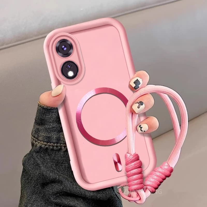 Capa Para OPPO A58 4G A78 4G A58 5G A78 5G Silicone TPU Estilo Fosco De Telefone Estética metal Magnético Novo design Co