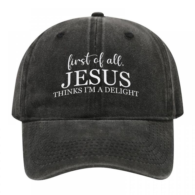 Verão Primeiro De Todos Os Jesus Pensa Que Eu Sou Uma Delícia Engraçado Boné De Beisebol Cristão Sol Respirável Design L