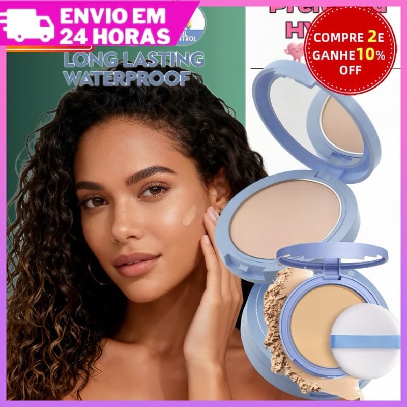 Controle De Óleo Em Pó Compacto Prensado | Corretivo Fosco À Prova D'água De Longa Duração Sem