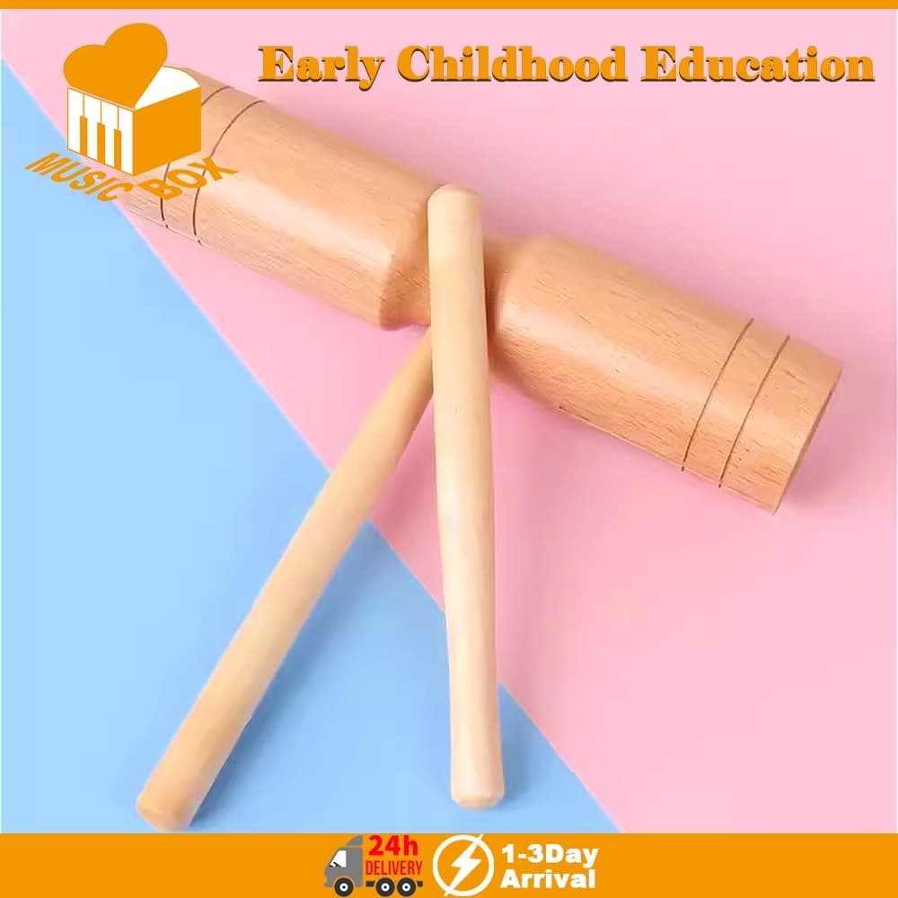 Orff Instruments Educação Infantil Instrumentos Musicais Tubo Duplo De Madeira