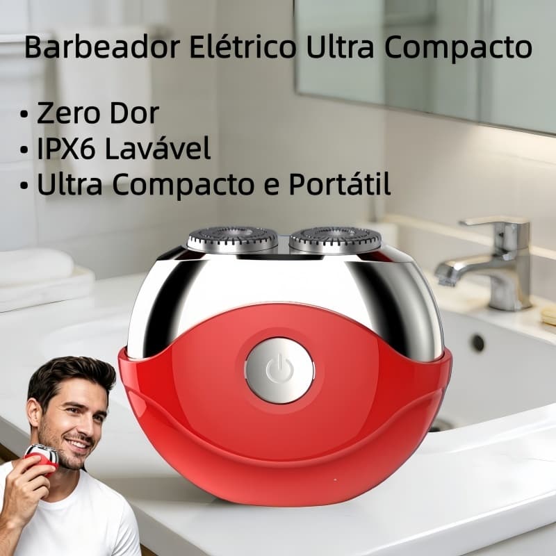 Barbeador Elétrico Masculino Mini USB Recarregável IPX6 Lavável Compacto para Casa e Viagem