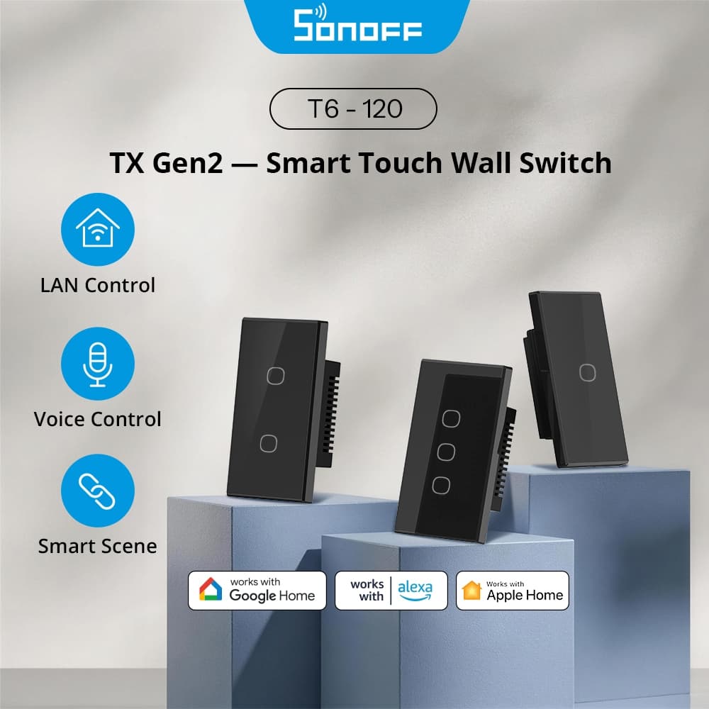 SONOFF TX Gen2 US Smart Touch Wall Switch T6 120 Matter Scene Desanexar Modo De Relé Localizador De Interruptor Noturno