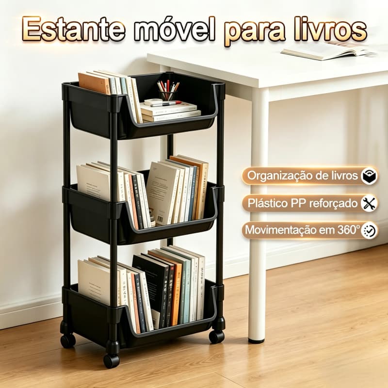 Tier Rolling Storage Cart with Wheels, No-Tool Assembly Multipurpose Organizer for Bathroom Laundry Manicure