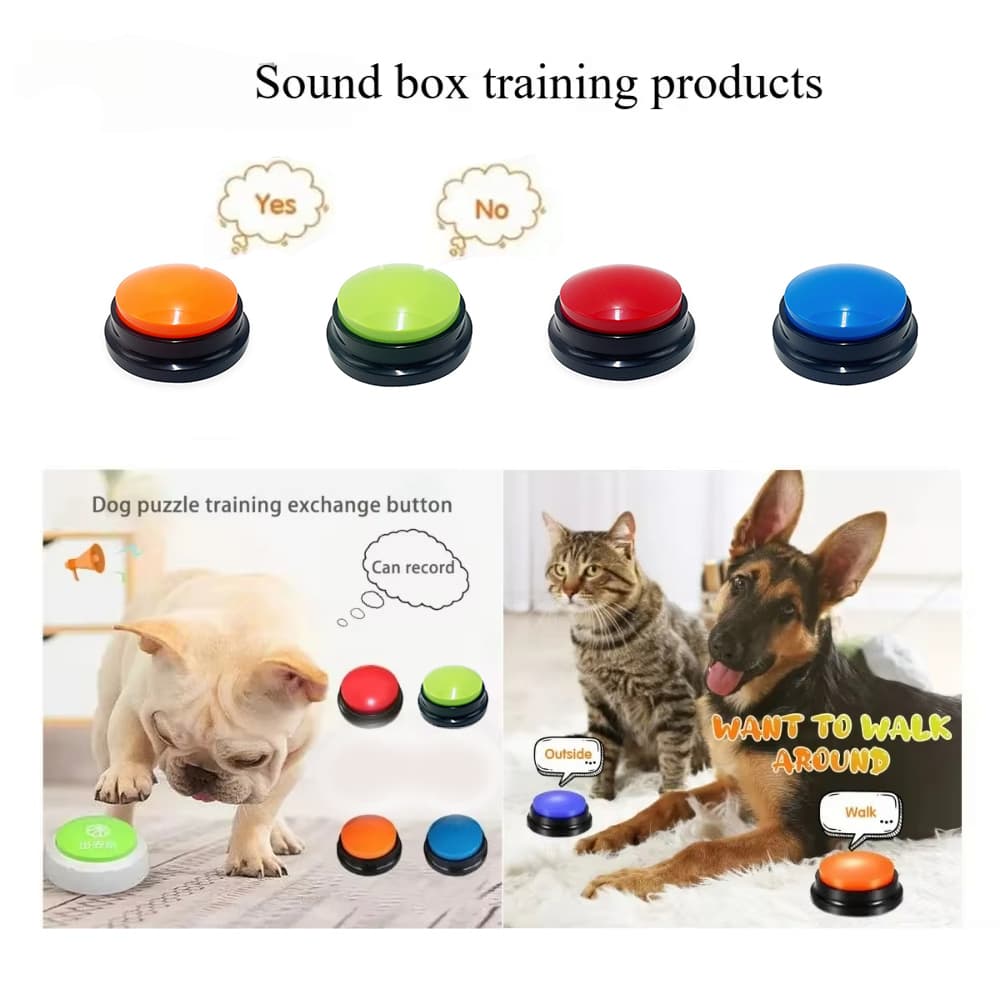 Botão De Treino Gravador De Voz Audio Adestramento Pet Cachorro Cores Aleatorio Comunicação