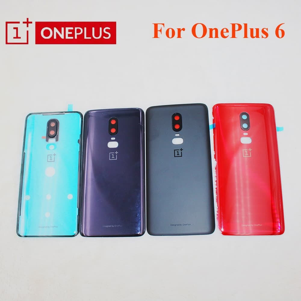 Tampa Traseira Vidro para OnePlus 6 Com Moldura de Lente e Adesivo Multicor