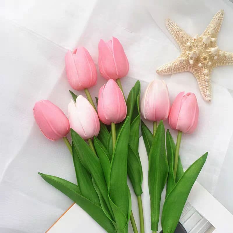 Instantâneo / Simulação buquê de tulipas / Ins vento rede vermelha falsa flor