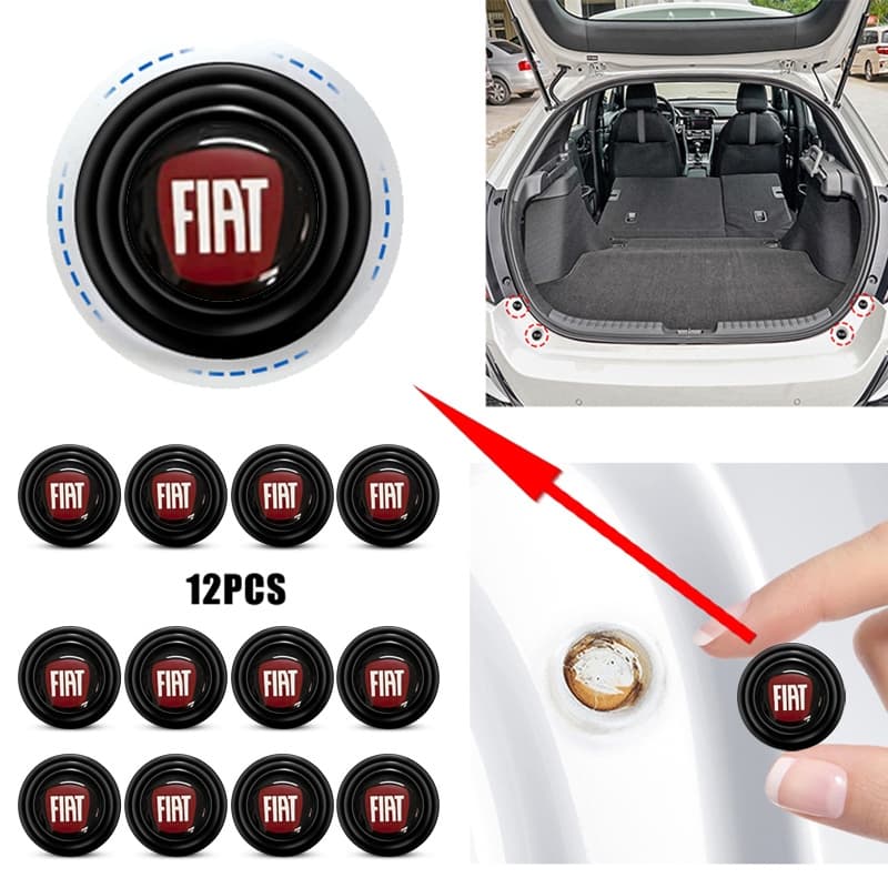 2.8 Cm Logotipo Fiat Amortecedor De Porta De Carro Adesivos Protetores Almofadas De Borracha À Prova De Som Acessórios P