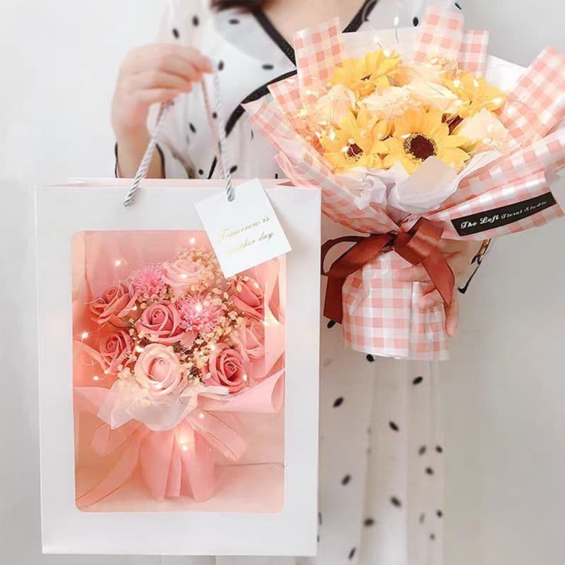 Instantâneo / Rose girassol simulação sabão buquê / Mix design para a namorada namorada