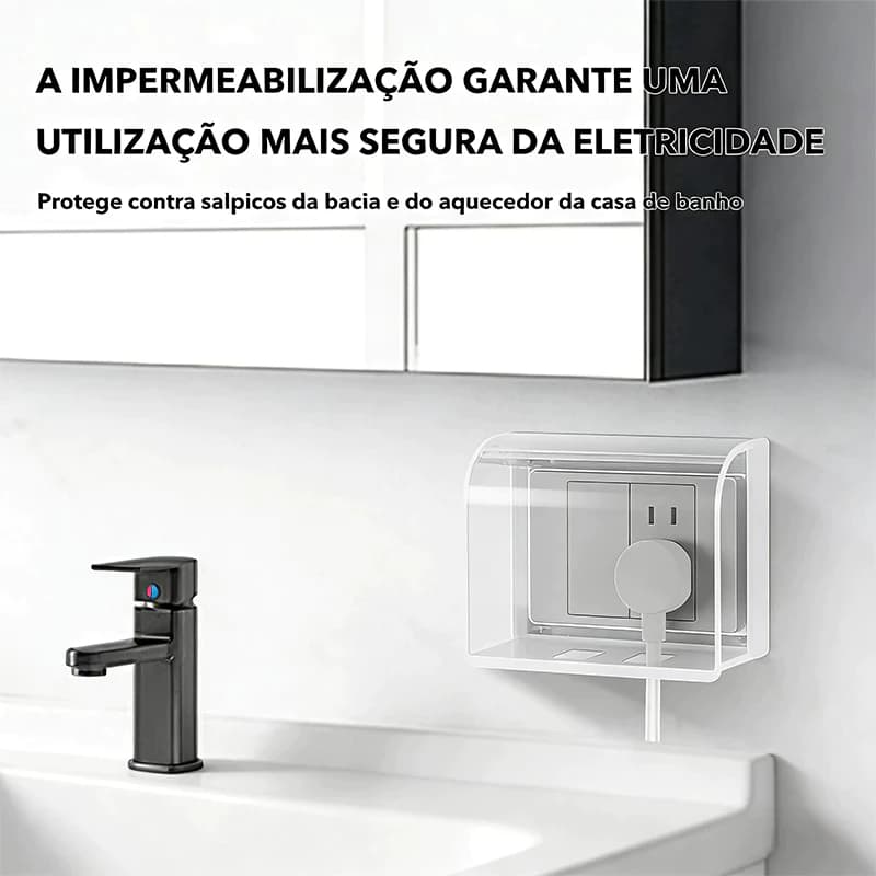 Protetor De Tomada Para Banheiro E Cozinha-Caixa De Proteção De Soquete 118 Com Capa Impermeável Autoadesiva-Fácil Insta