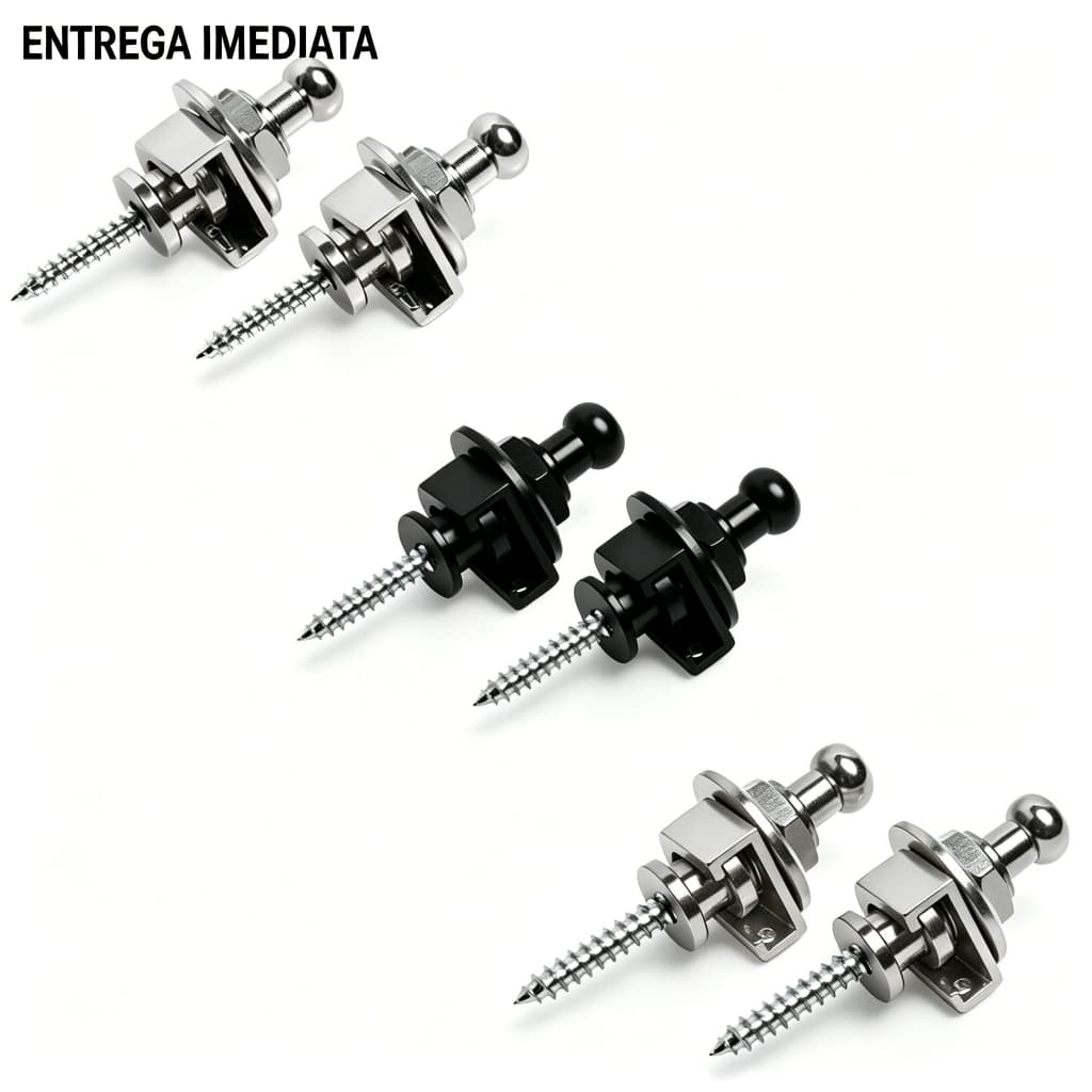 Kit Trava de Correia Strap Lock Roldana para Guitarra, Baixo e Violão，DAM