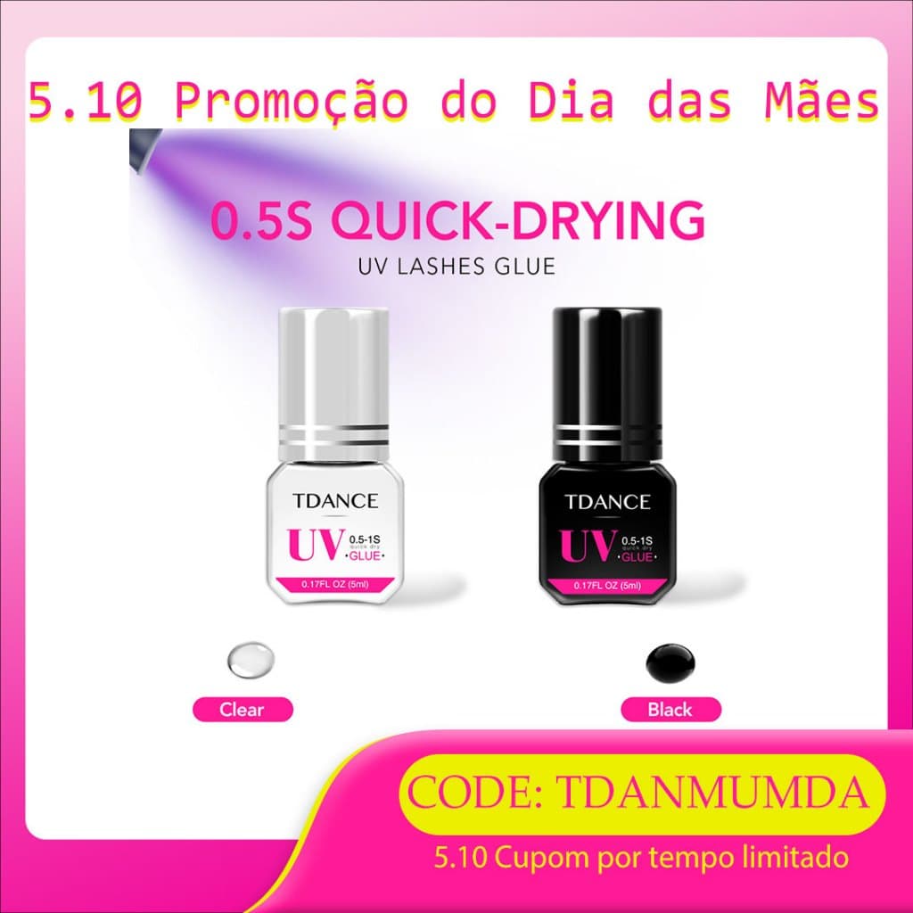 0.5-1 Segundos UV/LED Lash Cola Profissional Cílios Adesivo De Secagem Rápida Baixa Irritação Longa Duração